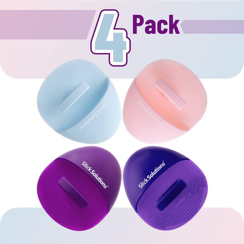 Slick- Silicone Facial Cleansing Brush, 4 Pack, Silicone Face Scrubber