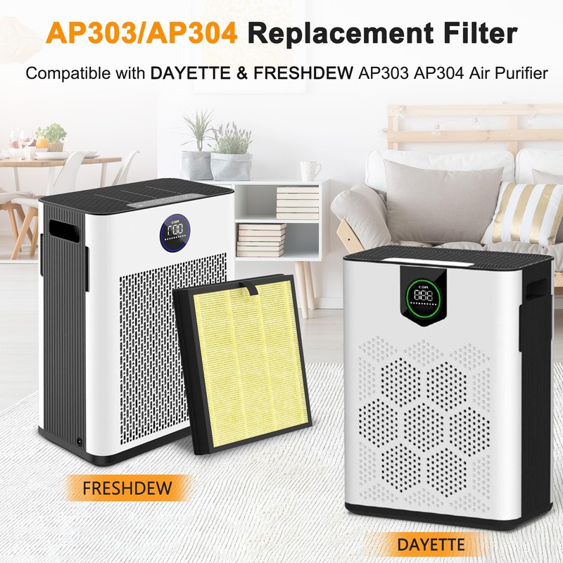 AP303 AP304 Replacement Filters, Compatible with DAYETTE ＆ FRESHDEW Air