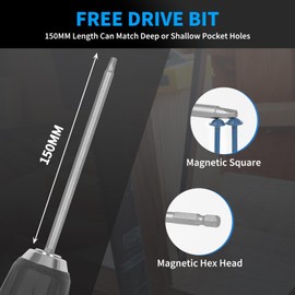 Pocket Hole Screws 2-1/2 Inch, FIXLINK Pocket Screws #8 X 2-1/2", 90 PCS, Blue Coated Pocket Hole Screws for Outdoor, Square Drive, 150MM Drive Bit Included