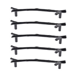 dophee Twig Branch Cabinet Drawer Pulls Handles, Decorative Modern European Style Zinc Alloy Knobs for Wardrobe Closet Door Furniture Hardware, Black #128 (5-Pack)
