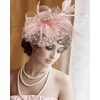 Bniksok Blush Pink Fascinator for Women Tea Party