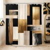 Black Gold Abstract Shower Curtain Modern Geometric 72Wx72H Inch Decor