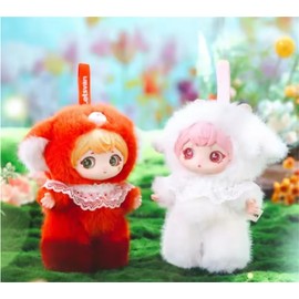 KILA MILA Anime Plush Keychain Blind Box,Ziyuli Animal Party Series Mystery Box Cute Action Figure Kawaii Model Gift (Random 1pcs)