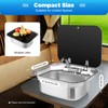 LIAPDG Stainless Steel Caravan Sink, Small Folding RV Bathroom Kitchen