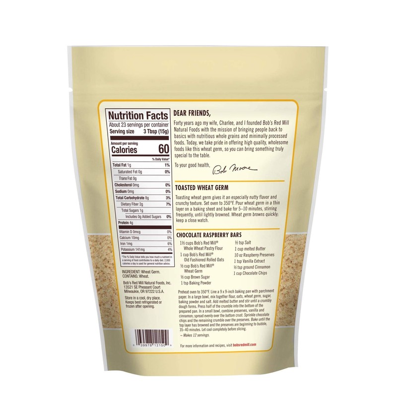 Bob's Red Mill Wheat Germ, 12oz (Pack of 4) -