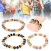 6pcs Beaded Bracelet Shiny Crystal Simple Style Women Girl Jewelry