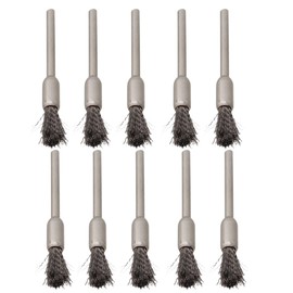 BQLZR Pen Shape 6MM End Brushes Stainless Steel Wire Brush Drill End 1/8" Shank Pack of 10
