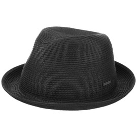 Stetson Dawson Black Player Hat Straw Sun Beach (L (58-59 cm) - Black)