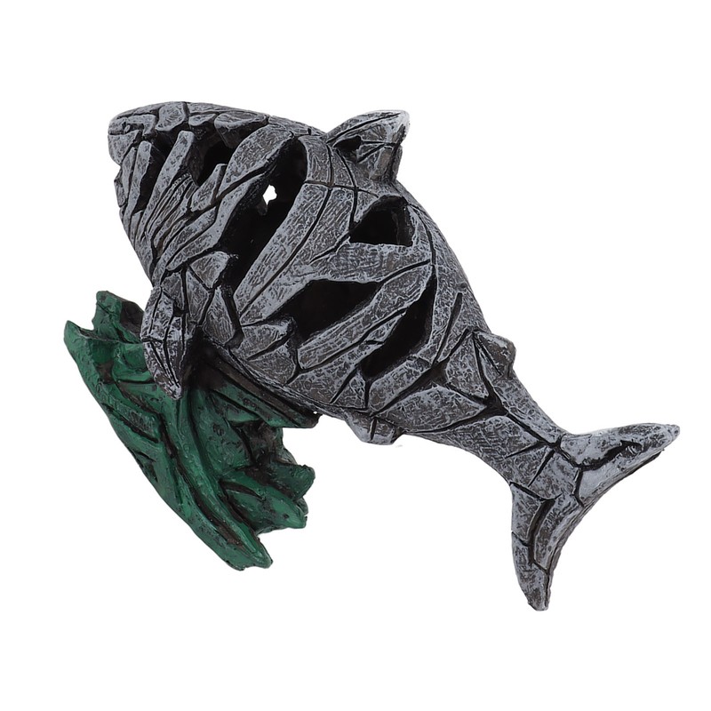 Shark Sculpture Hollowed Waterproof Resin Durable 7.3in Long 4.5in Wide