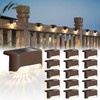 JACKYLED Solar Fence Lights 16 Pack Outdoor Solar Deck Light