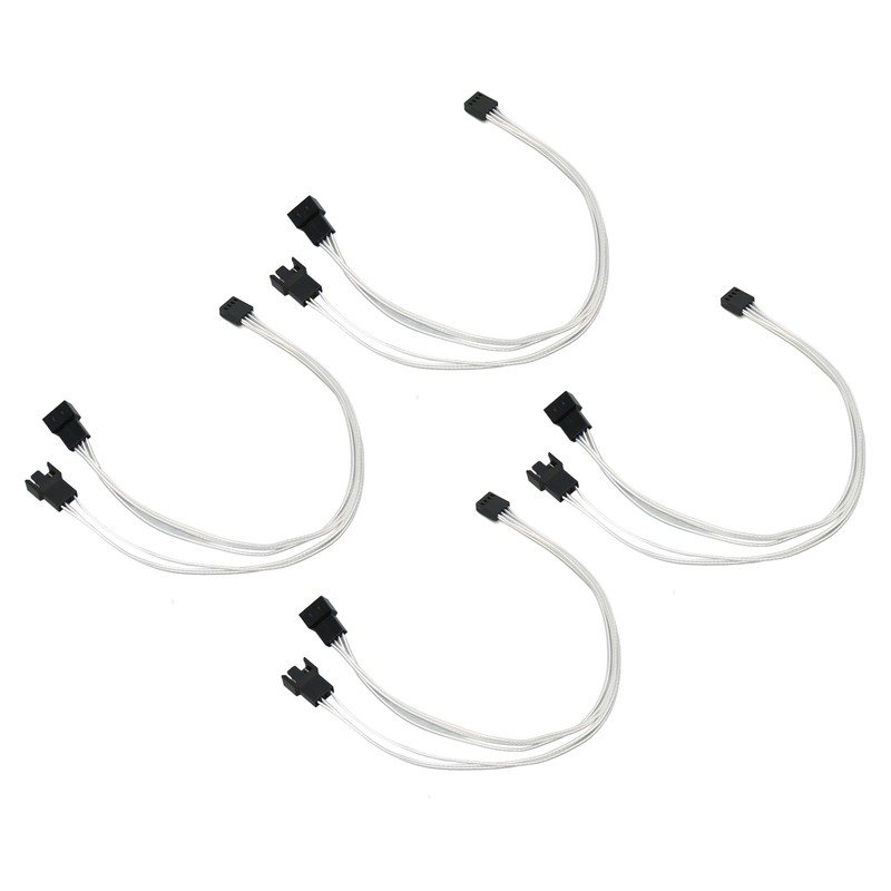4pcs PWM Fan Extension Cable 4 Pin Silver Coated Copper