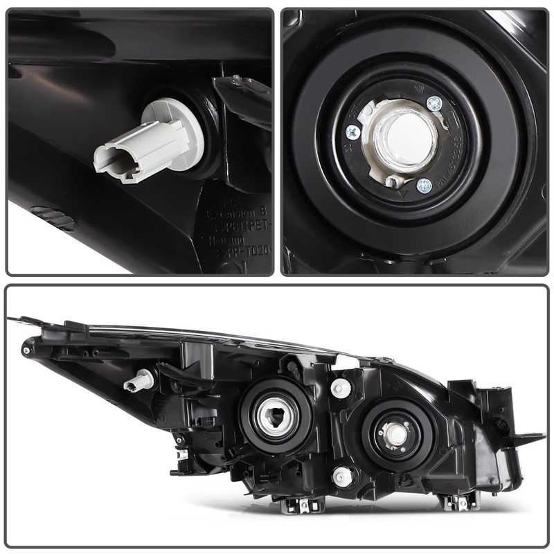 LSAILON Fit For Mazda 3 2010-2013 Headlight Assembly Black Housing
