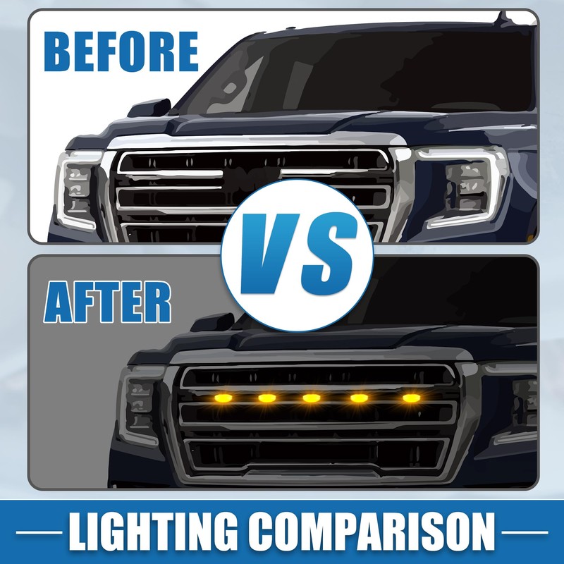 A ABSOPRO Grill LED Light Front Grille Lights with Bracket