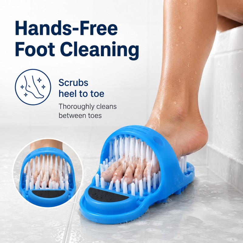 Shower Foot Scrubber for Easy Cleaning – Suction-Cup Foot Brush