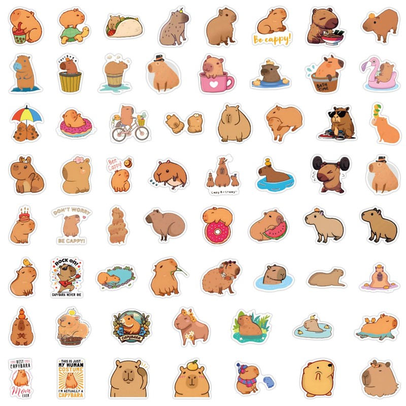 220 Pcs Kawaii Capybara Stickers Cute Capybara Party Favors Supplies