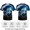 WHNBCW Traditional Chinese Dragon T-Shirt Funny Anime Graphic Tee Shirt,Blue,M