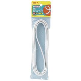 ELPA 1.25 Cord, 6.6 ft (2 m), White Extension Cord, Speaker Cord, 6.6 ft (2 m), Flat Vinyl Cord, 300V, 12A, 1.25 MW, VFF-2LH(W)