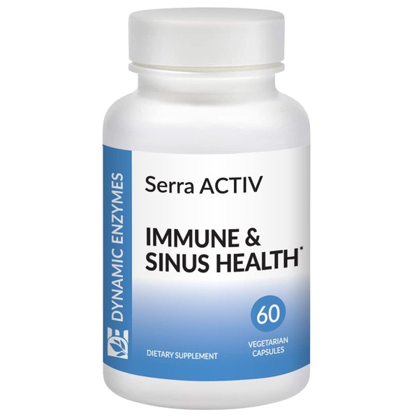 Serra ACTIV - 60 Vegan Capsules - Supports Cardiovascular Health - Enteric-Coated Serrapeptase - 120,000 SPU - Immune Support - Systemic Enzymes