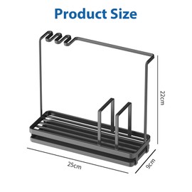 Sink Organiser, Sink Caddy Organiser, Stainless Steel Sponge Holder Kitchen with Crumb Tray, Utensils Basket for Kitchen and Bathroom, Sink Organiser, Brush, Soap Dish Holder, Sink Kitchen Organiser