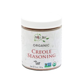 Spice Hut - Creole Seasoning Organic, with Salt, Louisiana Dry Rub Spice Mix for Cooking Flavorful Jambalaya, Gumbo, BBQ, Southern-Style Food / All-Natural, Kosher, Gluten Free, Vegan, Keto -No MSG- 4oz Glass Jar