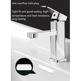 4 Pcs Rubber Sink Overflow Cap, Sink Overflow Hole Cover, Kitchen Bathroom Basin Trim Rubber Material, Reusable, Milky White