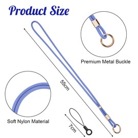 Flintronic Lanyard, lanyards, lanyard, rotating metal clip, removable neck lanyard, long wrist with carabiner, paracord key fob, key, ID card, #4 Light Blue
