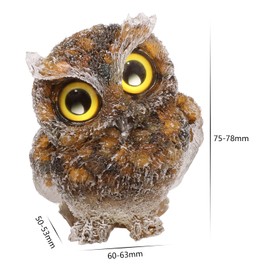 mookaitedecor 3 Inch Tiger's Eye Crystal Owl Figurine Ornament for Home Office Decor Housewarming Gift Large Owl Gift for Men Women, Resin Stone Animal Sculpture Statue Good Luck Ornament