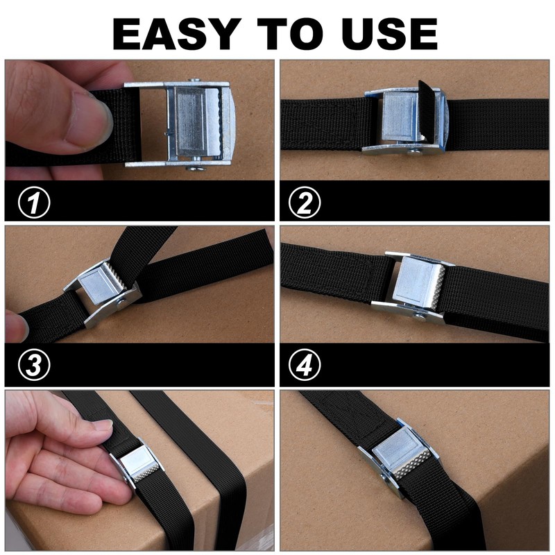 URAQT Tie Down Straps, 4 Pack Heavy Duty Tensioning Belts,