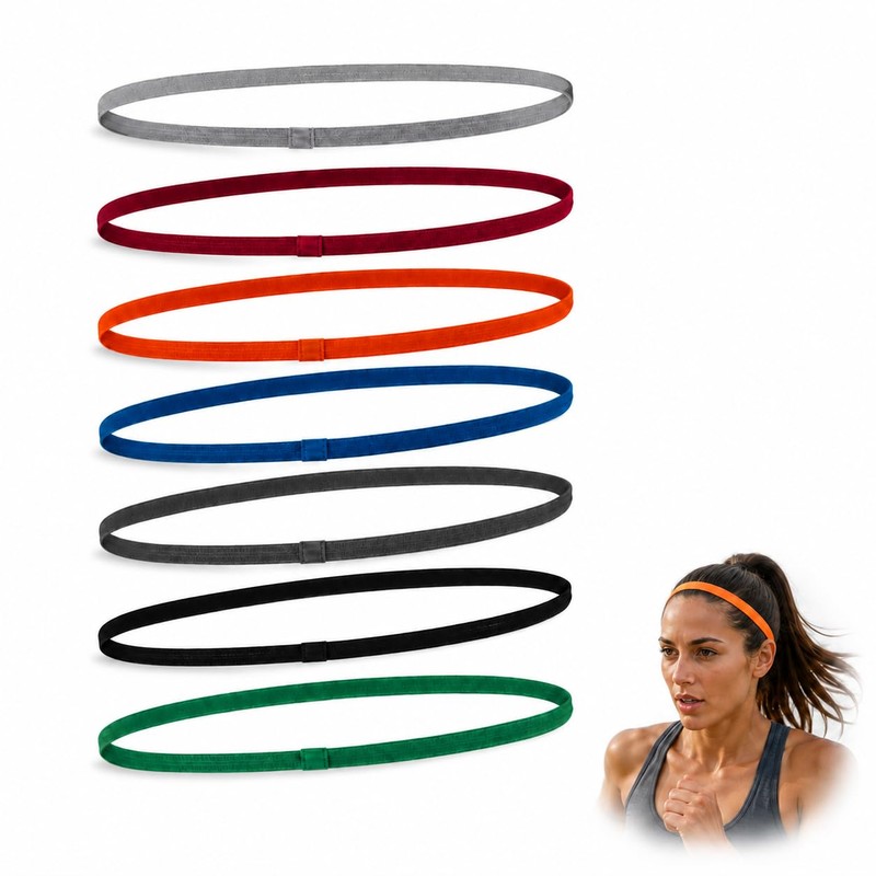 7 Piezas Diademas Deportivas, Bandas Elásticas Antideslizantes para Cabello