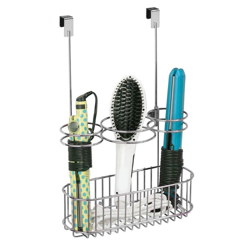 mDesign Over-Cabinet Hair Care Tools Holder for Hair Dryer, Flat