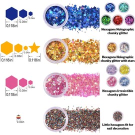 VEROA 12 Colour Set Festival Glitter Face Body Glitter for Festive Fancy Dress - for Nail Art and Body Feminine Make Up Sequins Accessories Festival Must Haves (10 g x 12)