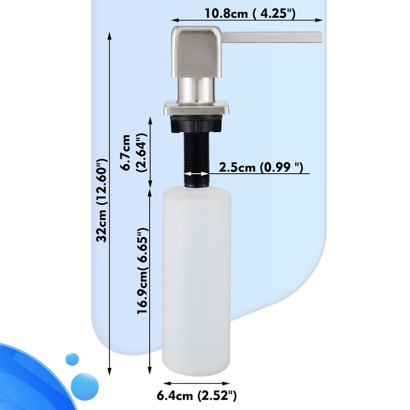 CREA Soap Dispenser for Kitchen Sink, Kitchen Soap Dispenser Brushed