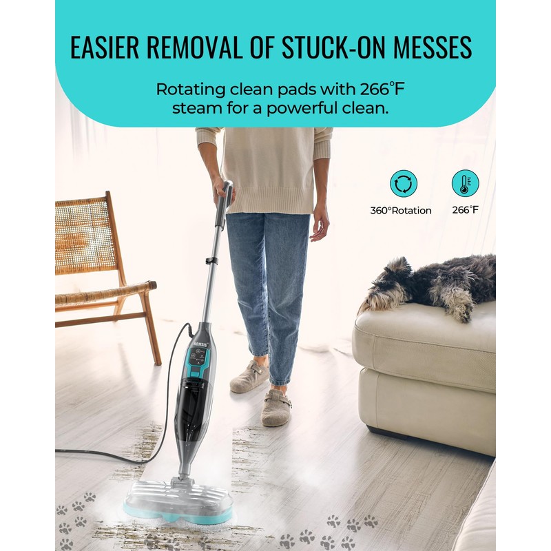 Steam Mop Floor Steamer Scrubber: Hardwood Tile Laminate and Vinyl
