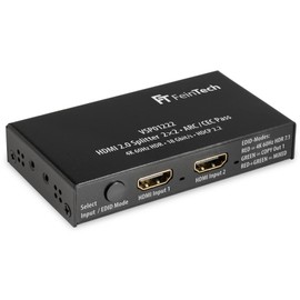 FeinTech VSP01222 HDMI 2.0 Splitter 2 Inputs 2 Outputs Scaler ARC Pass for AV Receiver 4K 60Hz HDR