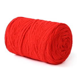 NOTIONSLAND Chunky Chenille Knitting Crochet Yarn (Red, 300g)