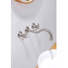 SITGES Wall Faucet,Two Handle Bathroom Sink Wall Mount Faucet with