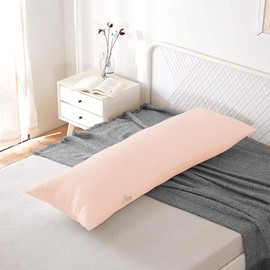 SGI Body Pillow Cover, 100% Smooth Egyptian Cotton 600 TC, Luxurious, Breathable, Cooling Body Pillow Cover, Solid Peach, 21x56, Pack of 1 Envelope Style