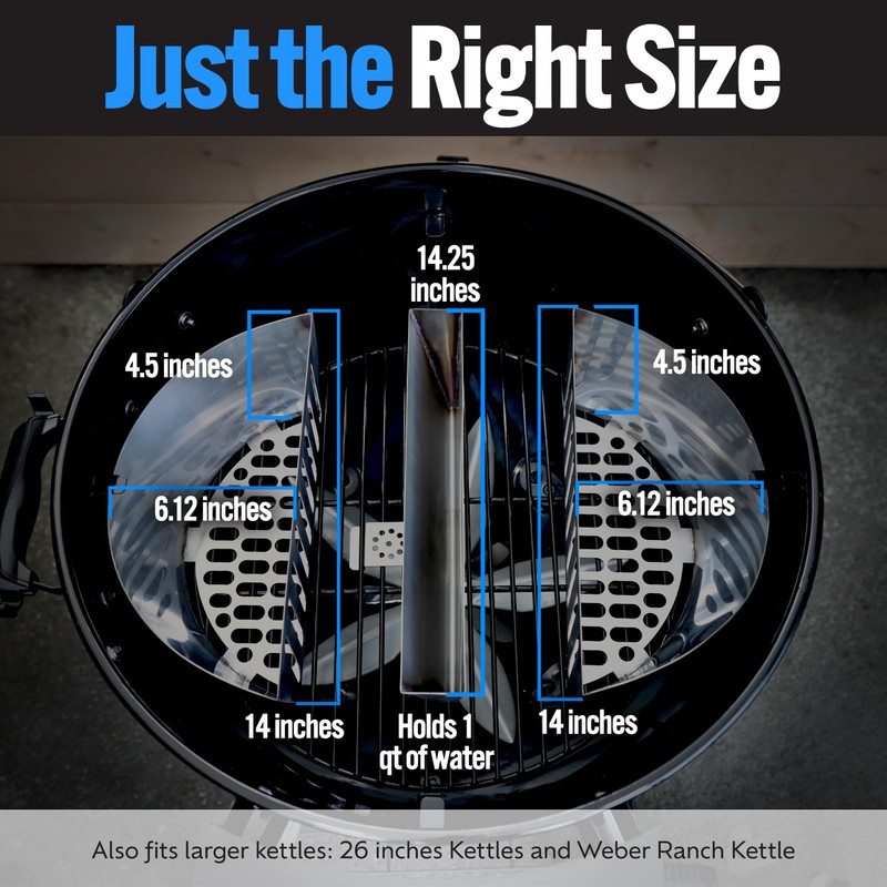 SnS Grills Slow ‘N Sear Charcoal Fire Baskets with Water