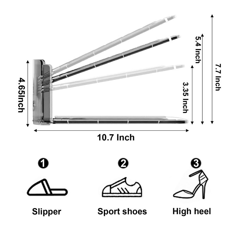 CiBiZi Clear Shoe Slots Organizers 10Pack Shoe Stacker Organizer for