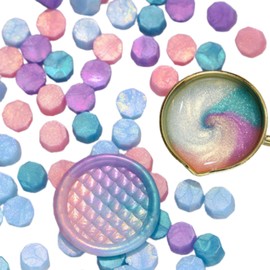 Sealing Wax 100 Count Aurora Octagon Sealing Stamp, Sealing Wax, Letter, Wedding, Invitation (1. 4 Colors Mixed)