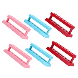 GLEAVI 6-Piece Plastic Test Tube Stands Laboratory Tube Holder Rack Safe Polished Ideal for Boys and Girls Random Color