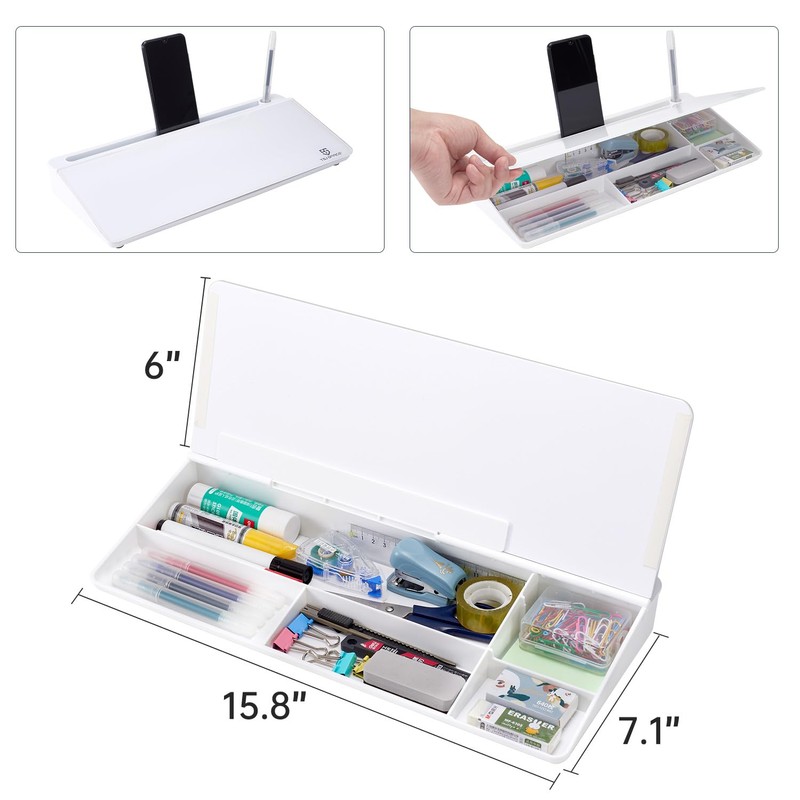 TSJ OFFICE Small Desktop Whiteboard -Glass Dry Erase Board Computer