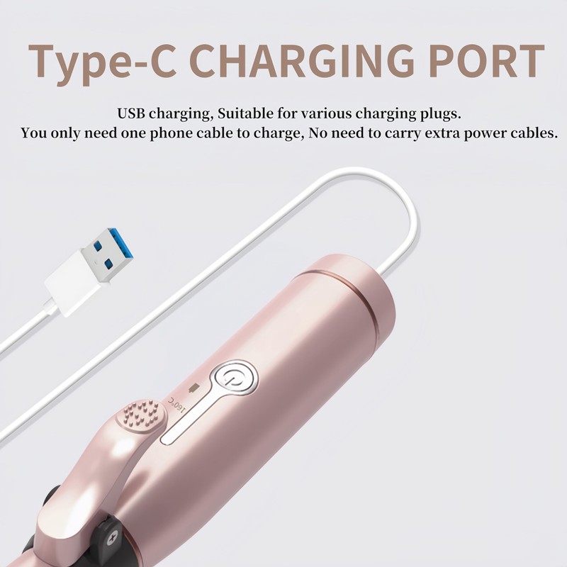 Cordless Curling Iron, Mini Curling Iron, Travel USB Rechargeable Ceramic