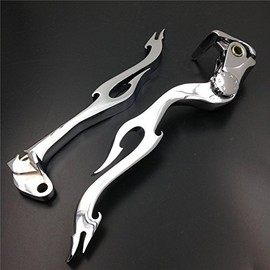 XKH- Motorcycle Chrome Brake Clutch Flame Lever Compatible with Suzuki Gsx Gsxr Gsx R Gsxr600 Gsxr750 [B00Y44HTNY]