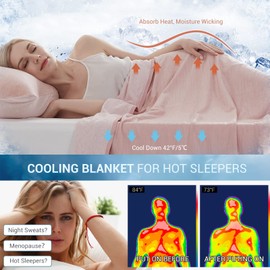 Marchpower Cooling Blanket for Hot Sleepers Kids, Arc-Chill Cool Throw Blanket with Double-Sided Design, Japanese Cooling Fiber Absorbs Body Heat, Lightweight Soft Blanket for Baby Sleeping Travel