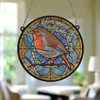 Image Industry Robins Appear Stained Glass Effect Suncatcher - Garden