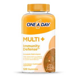 ONE A DAY Multi+ Immune Support Gummies, Immunity Multivitamin with Vitamin D, Vitamin C, Vitamin E, Vitamin A, Zinc and More, Gummy Vitamin, 120 Count