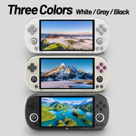 Trimui Smart Pro Handheld Game Console 4.96 inch 720x1280 IPS Screen 5000mAh Built-in 64G TF Card Supports Multiple Simulators Linux System with Screen Protector White