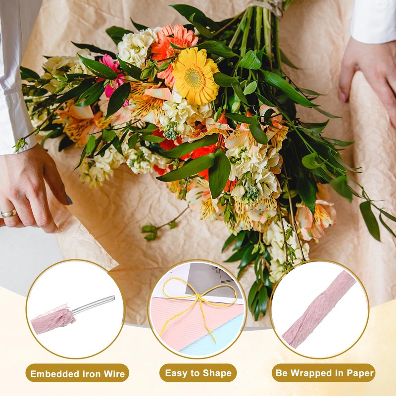 sourcing map 164 Feet Floral Wire, 2mm Vine Bind Wire