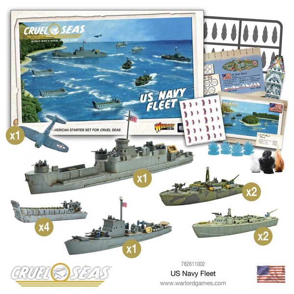 Cruel Seas US Navy Fleet 1:300 WWII Naval Military Wargaming Plastic Model Kit